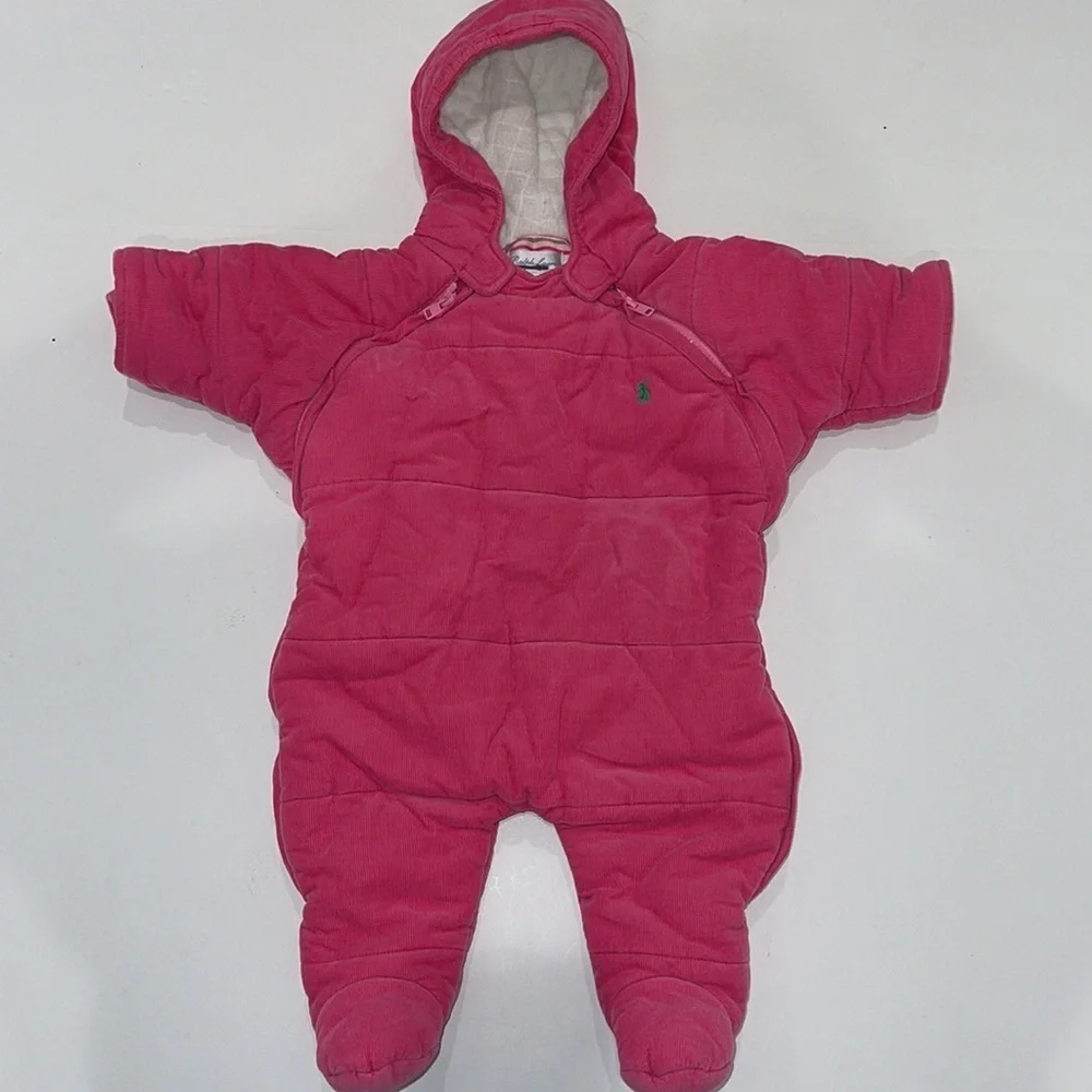 RALPH LAUREN PINK SNOWSUIT size 3 months.